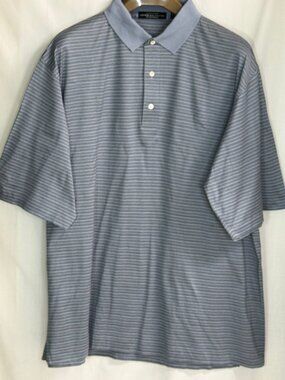 Carnoustie Men's Short Sleeves w/ Collar Pinstripe Polo Shirt - Slate Gray - XL